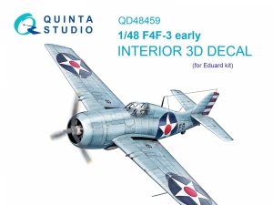 Quinta Studio QD48459 F4F-3 early 3D-Printed coloured Interior on decal paper (Eduard) 1/48