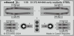 Eduard 33372 AH-64A early seatbelts STEEL TRUMPETER 1/35