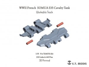 E.T. Model P35-032 WWII French SOMUA S35 Cavalry Tank Workable Track ( 3D Printed ) 1/35