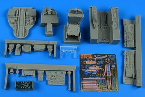 Aires 2285 MiG-21MF Fishbed J cockpit set - early v. TRUMPETER 1/32