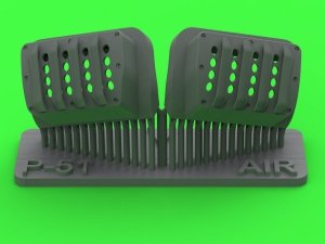 Master AM-48-191 P-51 Mustang - pokrywa wlotu powietrza do gaźnika - typ z żaluzjami dla RAF - wersja B (do modelu Airfix) 1/48