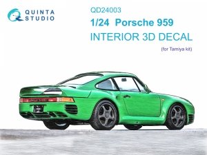Quinta Studio QD24003 Porsche 959 3D-Printed & coloured Interior on decal paper (Tamiya) 1/24