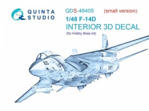Quinta Studio QDS48405 F-14D 3D-Printed & coloured Interior on decal paper (Hobby Boss) (Small version) 1/48