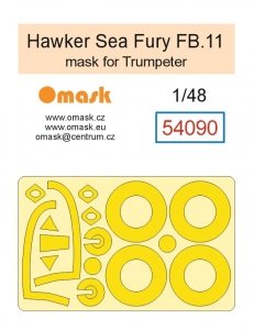 Omask 54090 Hawker Sea Fury FB.11 Mask (for Trumpeter) yellow masking tape 1/48 