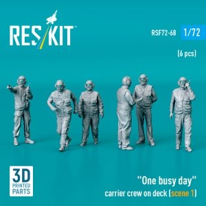 RESKIT RSF72-0068 One busy day carrier crew on deck (scene 1) (6 pcs) (3D Printed) (1/72)