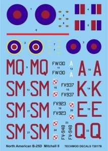 Techmod 72017 - North American B-25D Mitchell II (1:72)