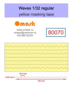 Omask 80070 regular waves 2.55x150mm (yellow masking tape) 1/32