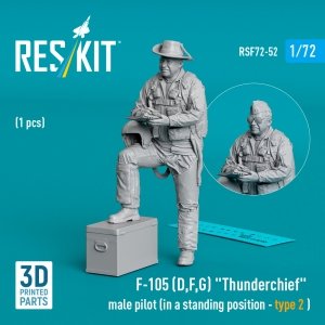 RESKIT RSF72-0052 F-105 (D,F,G) Thunderchief male pilot (in a standing position - type 2) (1 pcs) (3D Printed) (1/72)