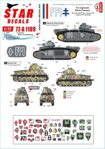 Star Decals 72-A1109 FFI # 2. Re-captured Beute-Panzers. French Resistance - Forces Françaises de l'Intérieur 1/72