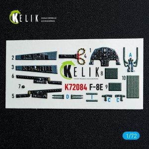 Kelik K72084 F-8E Crusader - interior 3D decals for Academy kit (1/72)