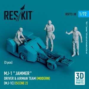 RESKIT RSF72-0035 Aircraft mechanics with Red Top missile (on transport trolley) (EE Lightning, Sea Vixen, Hawker Hunter) (2 pcs) (3D Printed) (1/72)