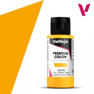 Vallejo 62032 Fluorescent Golden Yellow - Premium Color 60ml