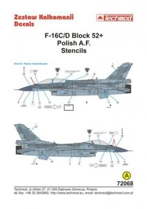 Techmod 72068 F-16 C/D Block 52+ stencils (1:72)