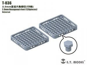 E.T. Model T-036 2.0mm Hexagonal rivet (120 pieces) ( nity )