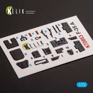 KELIK K72053 F-35A INTERIOR 3D DECALS FOR TAMIYA KIT 1/72