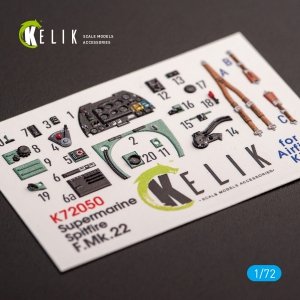 KELIK K72050 SPITFIRE F.MK.22 - INTERIOR 3D DECALS FOR AIRFIX KIT 1/72