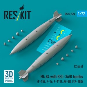 RESKIT RS72-0524 Mk.84 with BSU-36/B bombs (2 pcs) (3D Printed) 1/72