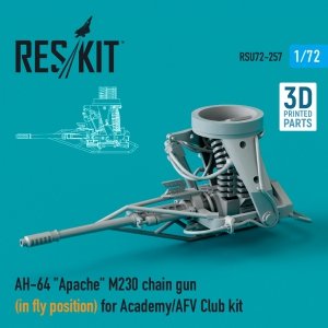 RESKIT RSU72-0257 AH-64 APACHE M230 CHAIN GUN (IN FLY POSITION) FOR ACADEMY / AFV CLUB KIT (3D PRINTED) 1/72