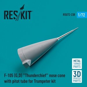 RESKIT RSU72-0238 F-105 (G,D) THUNDERCHIEF NOSE CONE WITH PITOT TUBE FOR TRUMPETER KIT (METAL & 3D PRINTED) 1/72