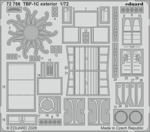 Eduard 72756 Grumman TBF-1 C - Exterior Set (for Hobby Boss Kits) 1/72