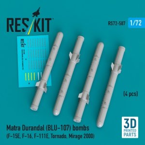 RESKIT RS72-0507 Matra Durandal (BLU-107) bombs (4 pcs) (3D Printed) 1/72