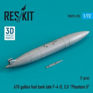 RESKIT RSU72-0252 610 GALLON FUEL TANK LATE F-4 (E, EJ) PHANTOM II (3D PRINTED) 1/72
