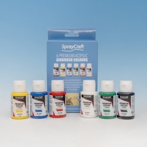 SprayCraft SP1601 6 Premium Acrylic Airbrush Colours (32ml)