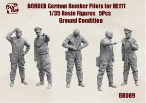 Border Model BR-009 German Bomber Pilots for He 111 Ground Condition (5 pcs) 1/35