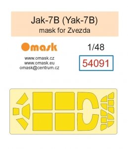 Omask 54091 Jak-7B (Yak-7B) mask (for Zvezda) yellow masking tape 1/48