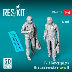 RESKIT RSF48-0113 F-14 Tomcat pilots (in a standing position - scene 1) (2 pcs) (3D Printed) (1/48)