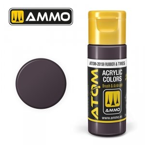 AMMO of Mig Jimenez 20159 ATOM COLOR Rubber And Tires 20ml