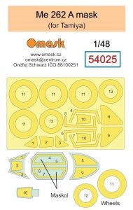 Omask 54025 Me 262 A mask (for Tamiya) 1/48