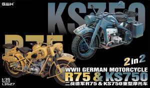 Great Wall Hobby L3527 WWII German Motorcycle R75 & KS750 2 in 2 1/35