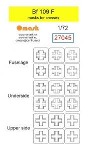 Omask 27045 Bf 109 F masks for crosses 1/72