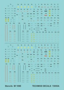 Techmod 72055 - Stencils for Bf 109E (1:72)