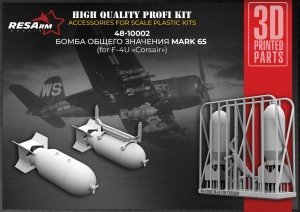 RESARM 48-10002 BOMB WHIT PILON - Mark-65 aerial bomb Corsair F4U (3D resin printing) 1/48
