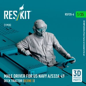 RESKIT RSF35-0006 Male driver for US NAVY A/S32A-49 Deck Tractor (scene 3) (1 pcs) (3D Printed) (1/35)