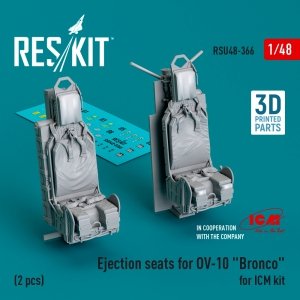RESKIT RSU48-0366 Ejection seats for OV-10 Bronco (2 pcs) for ICM kit (3D Printed) 1/48