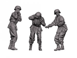 Glowel Miniatures 72008 WSS Howitzer Crew (3 Figures, 3D Printed) 1/72