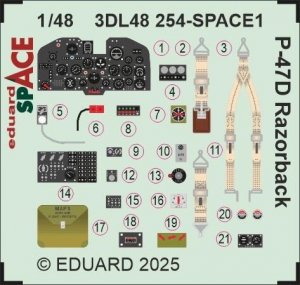 Eduard 3DL48254 P-47D Razorback SPACE MINIART 1/48
