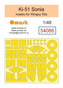 Omask 54086 Ki-51 Sonia Mask (for Wingsy Kits) yellow masking tape 1/48