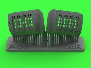 Master AM-48-190 P-51 Mustang - pokrywa wlotu powietrza do gaźnika - typ z żaluzjami dla RAF - wersja A (do modelu Airfix) 1/48