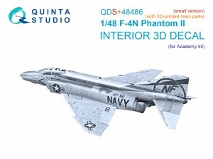 Quinta Studio QDS+48486 F-4N Phantom II 3D-Printed & coloured Interior on decal paper (Academy) (Small version) (with 3D-printed resin parts) 1/48