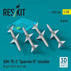 RESKIT RS32-0456 AIM-7E2 Sparrow III missiles (4 pcs) (3D Printed)) 1/32
