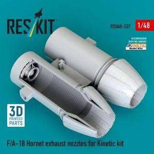 RESKIT RSU48-0537 F/A-18 Hornet exhaust nozzles for Kinetic kit (3D Printed) (1/48)