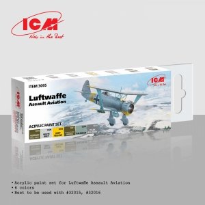 ICM 3095Acrylic paint set for Luftwaffe Assault Aviation 12ml x6