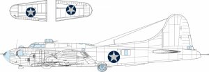 Eduard EX1053 B-17F US national insignia rounded EDUARD 1/48