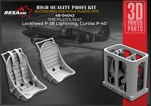 RESArm 48-04042 P-40,P-38 pilot's seat (3D resin printing) 1/48