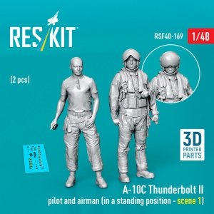 RESKIT RSF48-0169 A-10C Thunderbolt II pilot and airman (in a standing position - scene 1) (2 pcs) (3D Printed) (1/48)