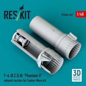 RESKIT RSU48-0467 F-4 (B, C, D, N) Phantom II exhaust nozzles for Zoukei-Mura kit (3D Printed) (1/48)